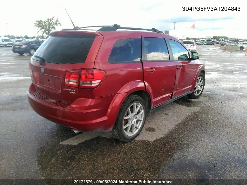 2010 Dodge Journey Sxt VIN: 3D4PG5FV3AT204843 Lot: 20172579