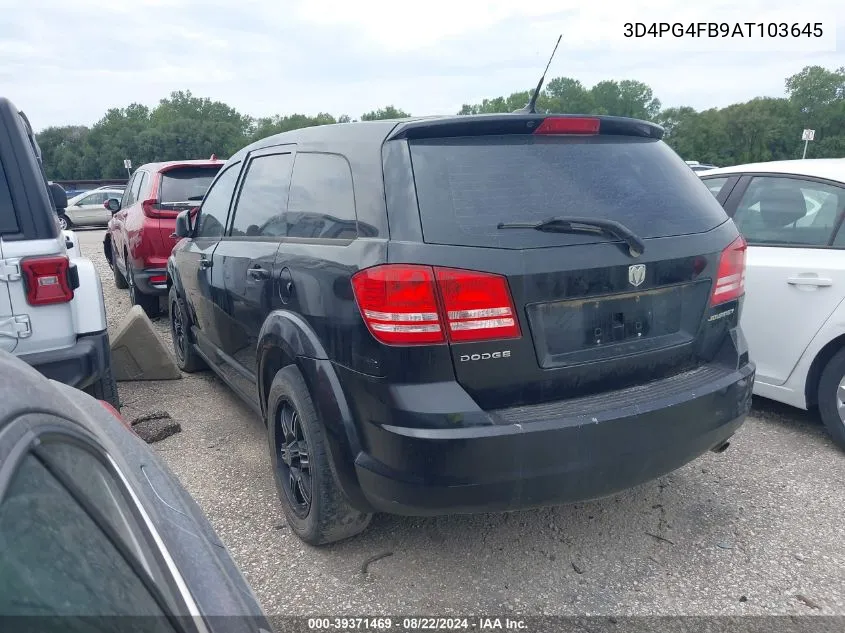 2010 Dodge Journey Se VIN: 3D4PG4FB9AT103645 Lot: 39371469