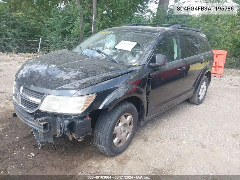 2010 Dodge Journey Se VIN: 3D4PG4FB3AT195786 Lot: 40163804