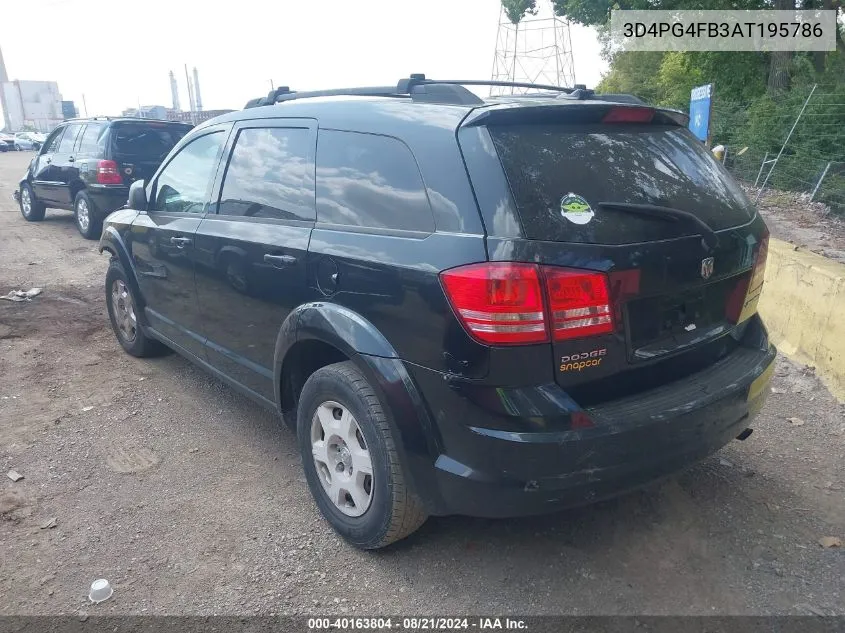 2010 Dodge Journey Se VIN: 3D4PG4FB3AT195786 Lot: 40163804