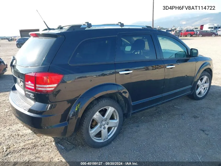 2010 Dodge Journey R/T VIN: 3D4PH6FV8AT114722 Lot: 40199127