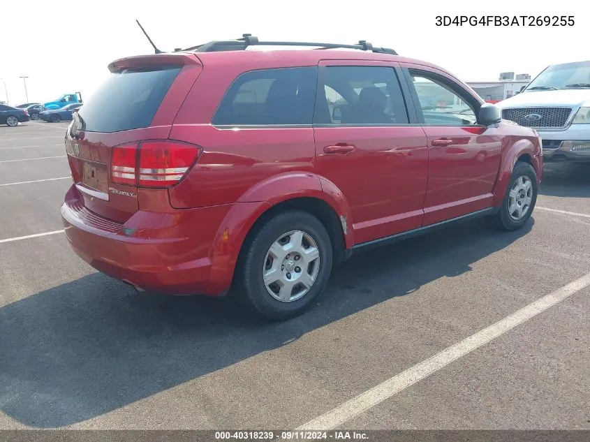 2010 Dodge Journey Se VIN: 3D4PG4FB3AT269255 Lot: 40318239