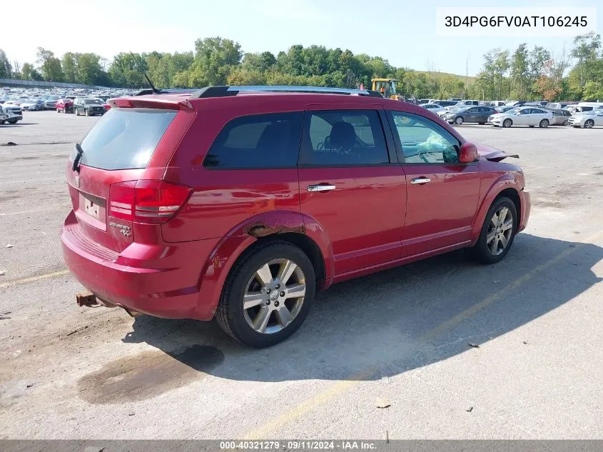 2010 Dodge Journey R/T VIN: 3D4PG6FV0AT106245 Lot: 40321279