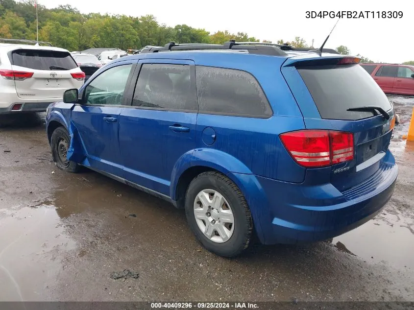 2010 Dodge Journey Se VIN: 3D4PG4FB2AT118309 Lot: 40409296