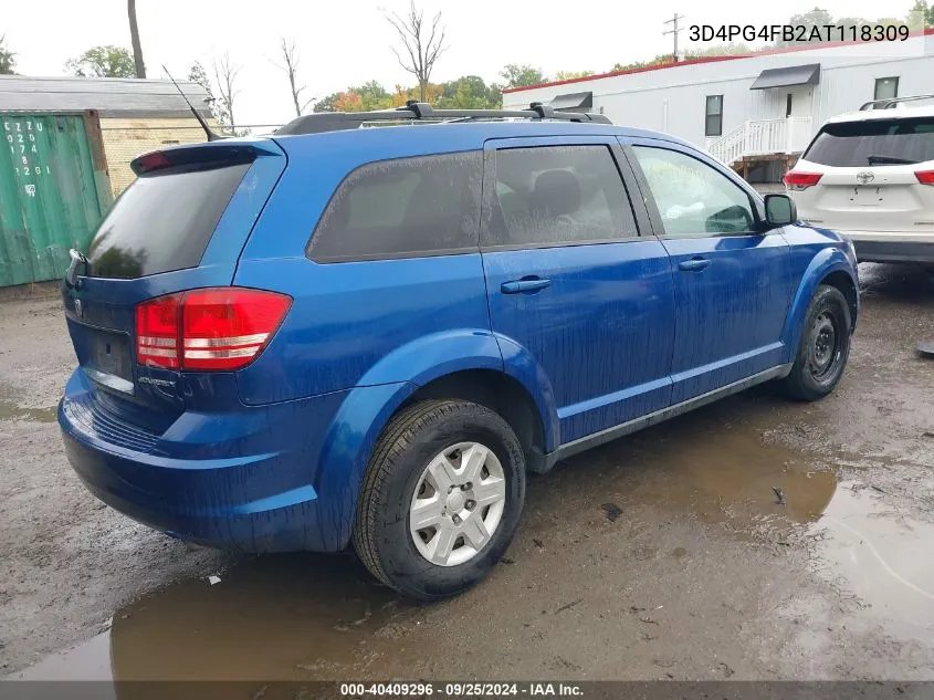 2010 Dodge Journey Se VIN: 3D4PG4FB2AT118309 Lot: 40409296