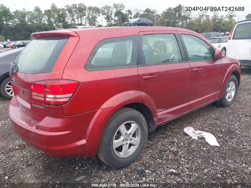 2010 Dodge Journey Se VIN: 3D4PG4FB9AT242688 Lot: 40472738