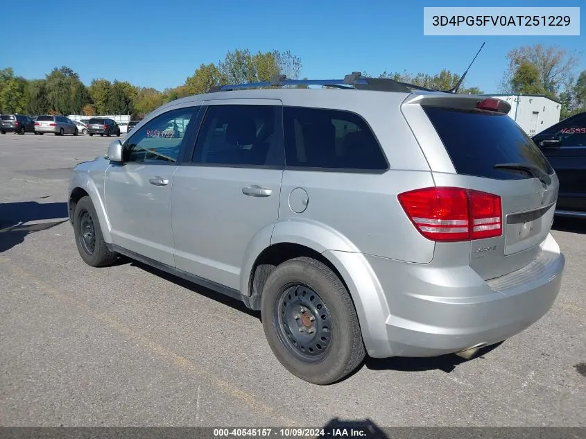 2010 Dodge Journey Sxt VIN: 3D4PG5FV0AT251229 Lot: 40545157