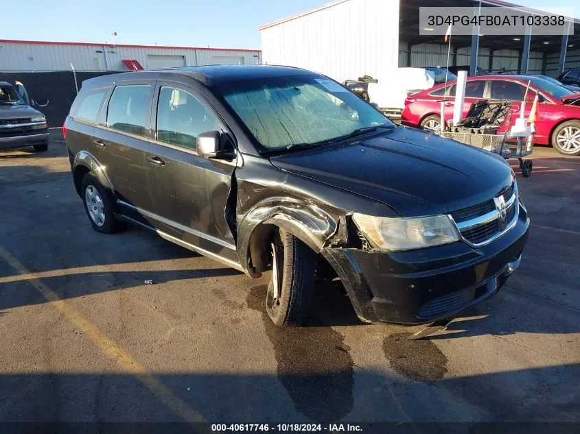 2010 Dodge Journey Se VIN: 3D4PG4FB0AT103338 Lot: 40617746