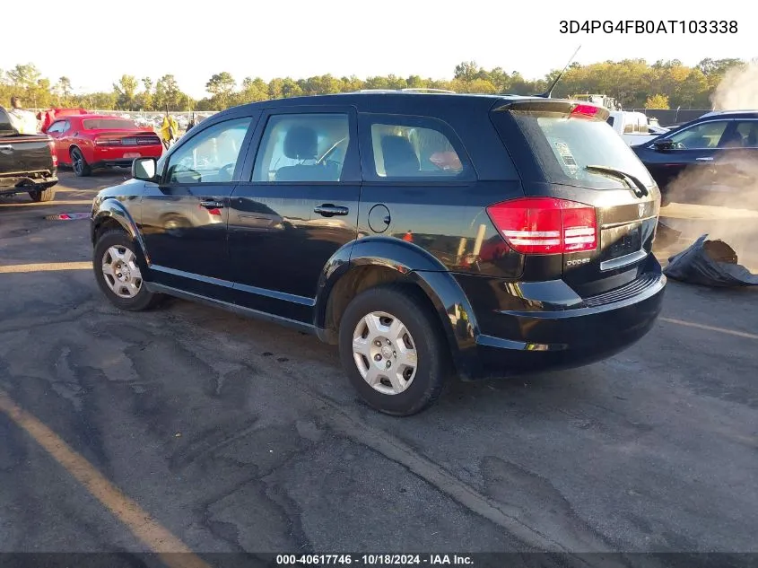 2010 Dodge Journey Se VIN: 3D4PG4FB0AT103338 Lot: 40617746