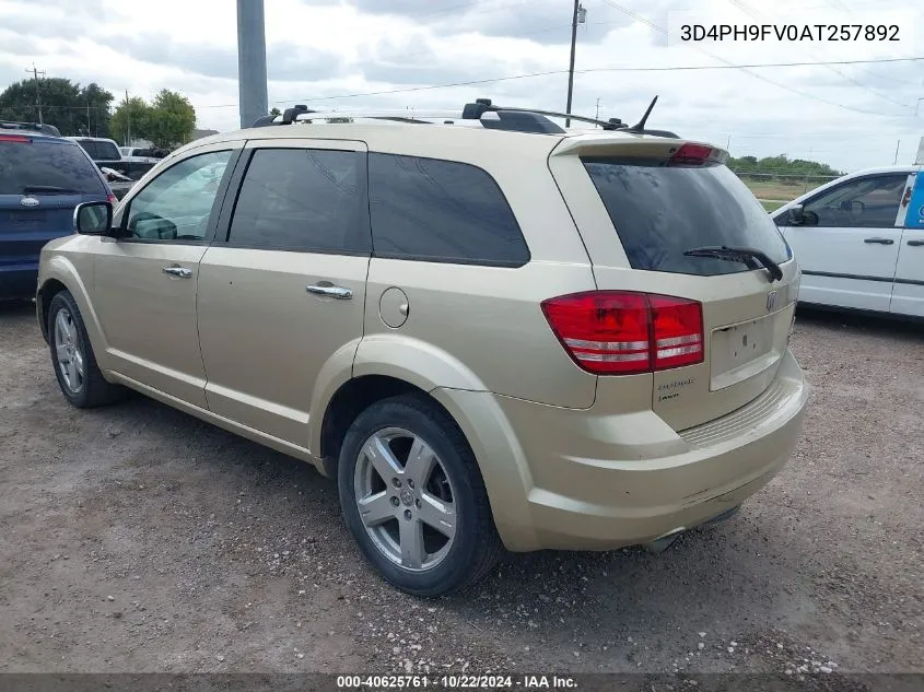 2010 Dodge Journey R/T VIN: 3D4PH9FV0AT257892 Lot: 40625761