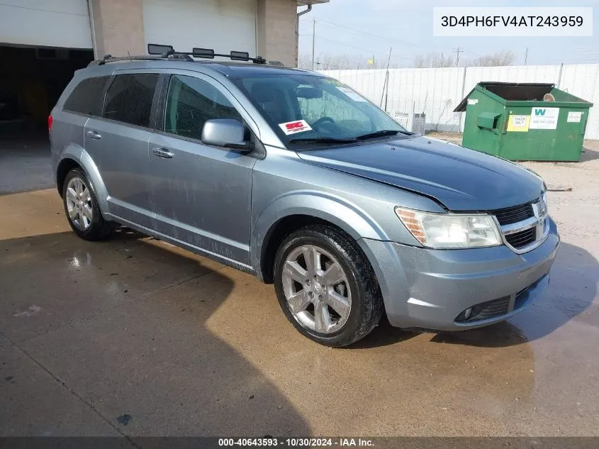 2010 Dodge Journey R/T VIN: 3D4PH6FV4AT243959 Lot: 40643593