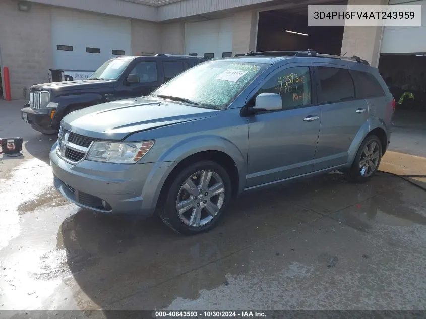 2010 Dodge Journey R/T VIN: 3D4PH6FV4AT243959 Lot: 40643593