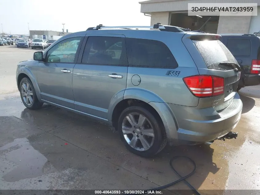 2010 Dodge Journey R/T VIN: 3D4PH6FV4AT243959 Lot: 40643593