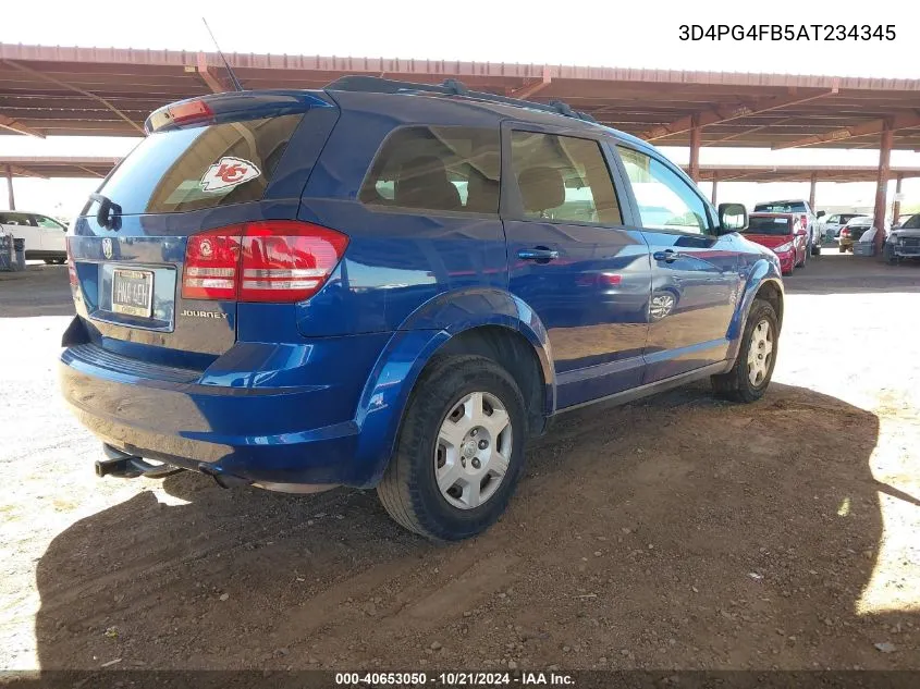 2010 Dodge Journey Se VIN: 3D4PG4FB5AT234345 Lot: 40653050