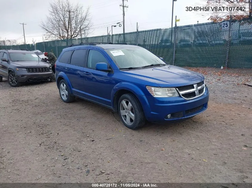 2010 Dodge Journey Sxt VIN: 3D4PH5FV8AT107442 Lot: 40725172