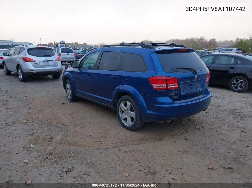 2010 Dodge Journey Sxt VIN: 3D4PH5FV8AT107442 Lot: 40725172