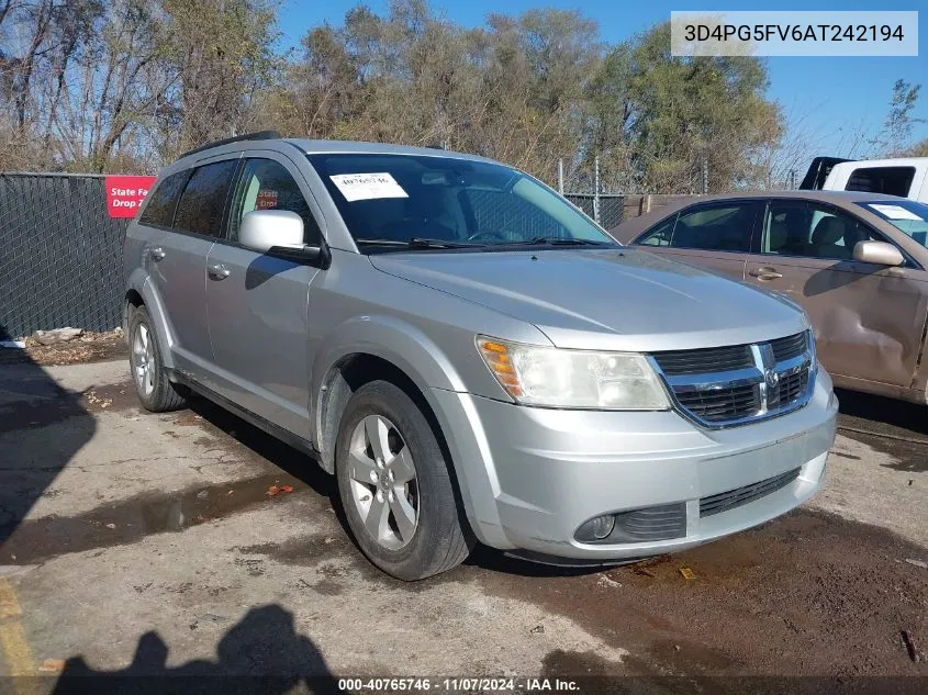 2010 Dodge Journey Sxt VIN: 3D4PG5FV6AT242194 Lot: 40765746