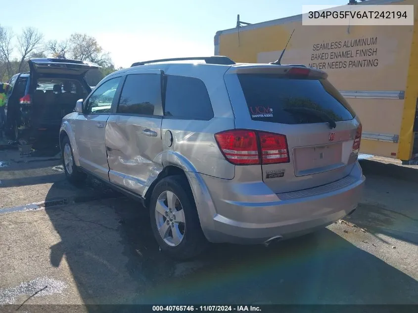 2010 Dodge Journey Sxt VIN: 3D4PG5FV6AT242194 Lot: 40765746