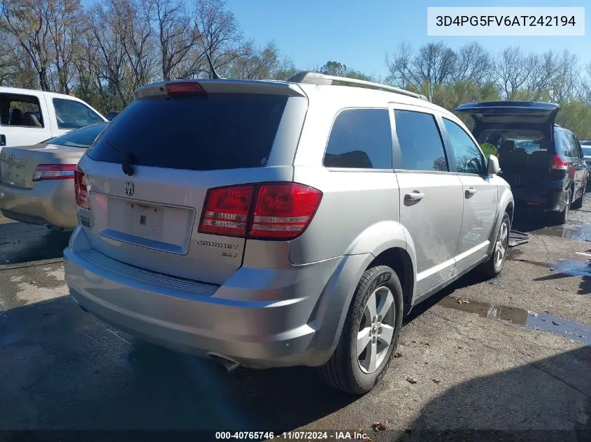 2010 Dodge Journey Sxt VIN: 3D4PG5FV6AT242194 Lot: 40765746