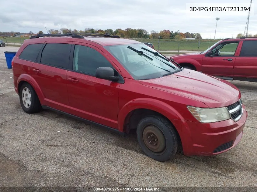 2010 Dodge Journey Se VIN: 3D4PG4FB3AT231394 Lot: 40798275