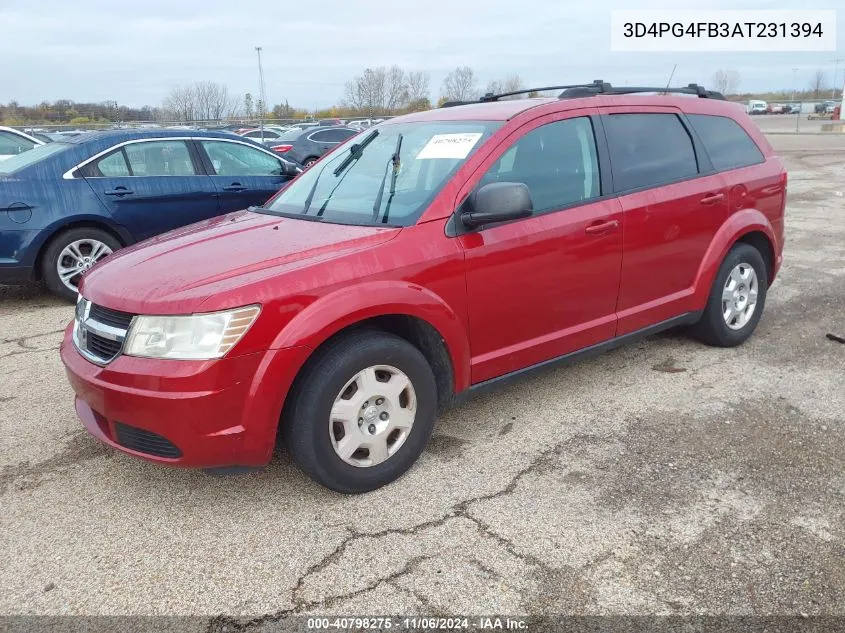 2010 Dodge Journey Se VIN: 3D4PG4FB3AT231394 Lot: 40798275