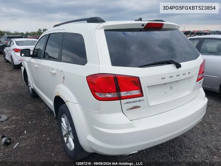 2011 Dodge Journey Sxt VIN: 3D4PG5FGXBT523854 Lot: 12087216