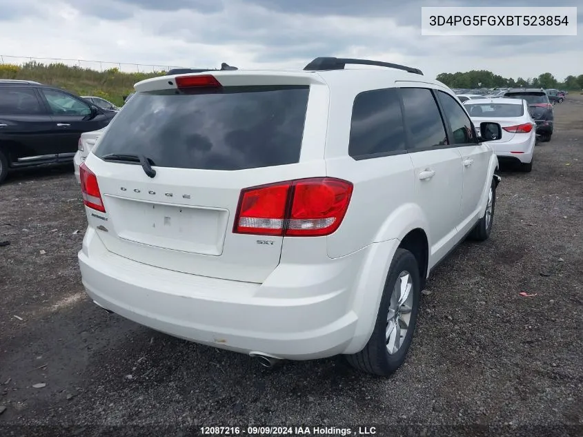 2011 Dodge Journey Sxt VIN: 3D4PG5FGXBT523854 Lot: 12087216