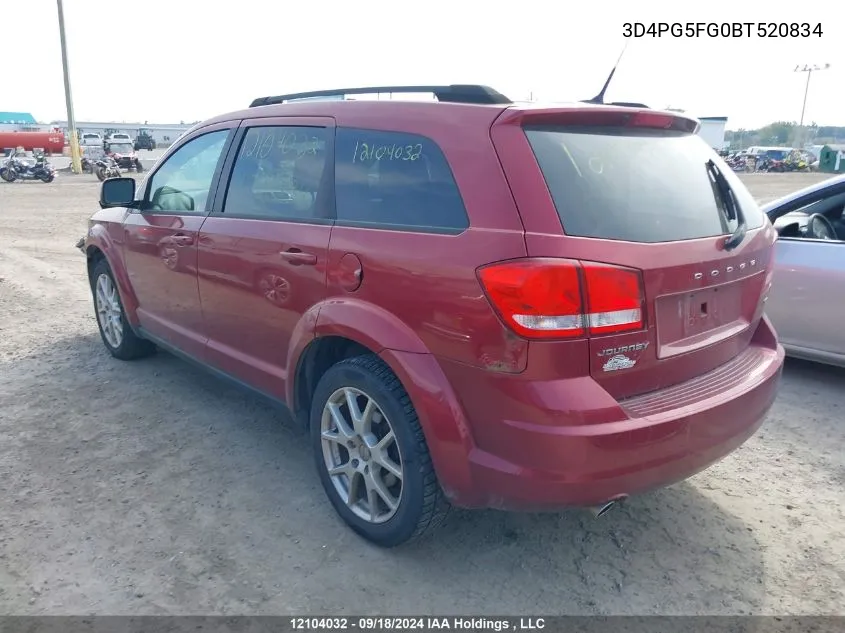 3D4PG5FG0BT520834 2011 Dodge Journey Sxt