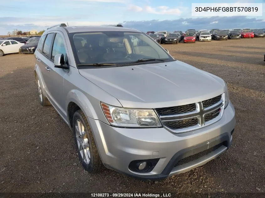 2011 Dodge Journey R/T VIN: 3D4PH6FG8BT570819 Lot: 12108273