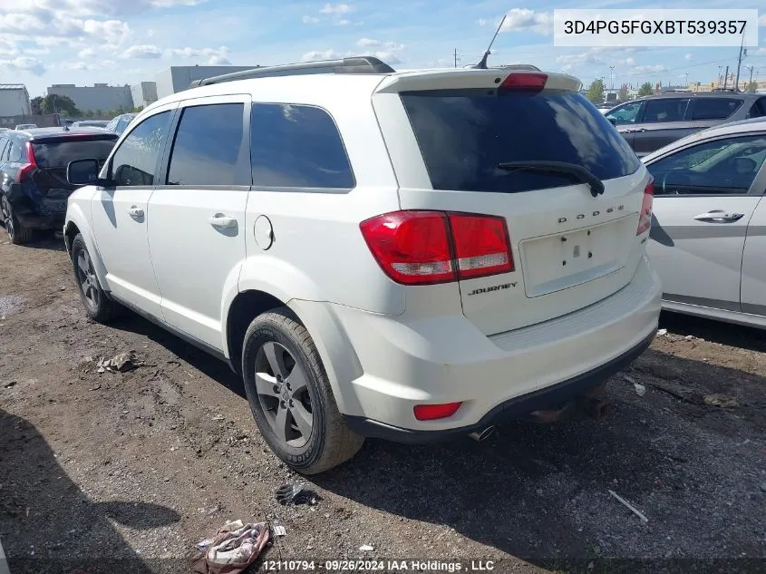 2011 Dodge Journey Sxt VIN: 3D4PG5FGXBT539357 Lot: 12110794