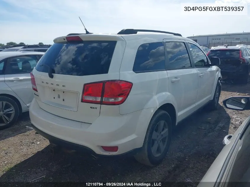 2011 Dodge Journey Sxt VIN: 3D4PG5FGXBT539357 Lot: 12110794