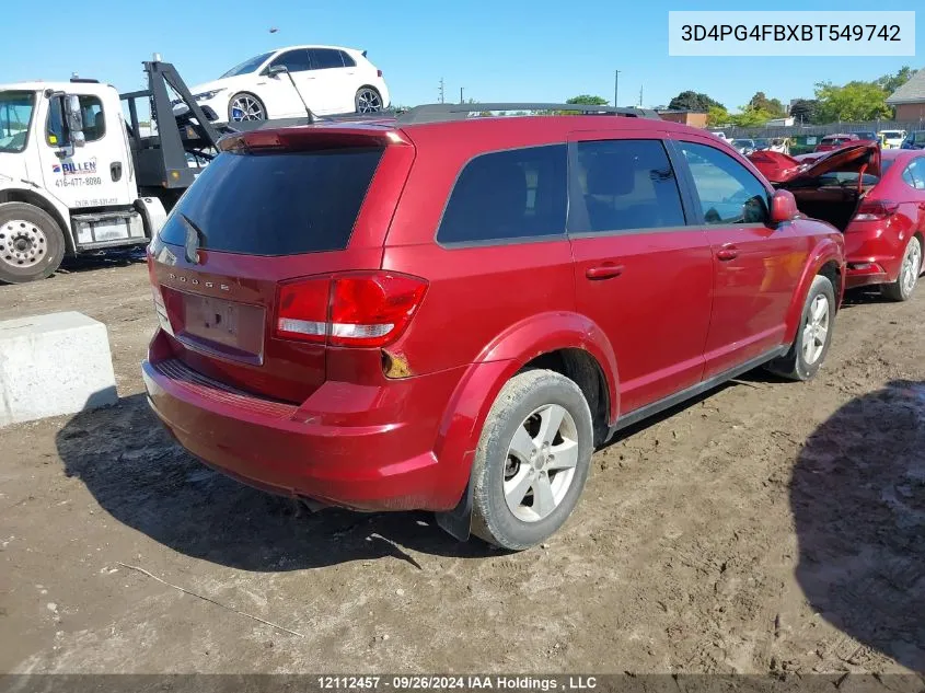 2011 Dodge Journey Express VIN: 3D4PG4FBXBT549742 Lot: 12112457