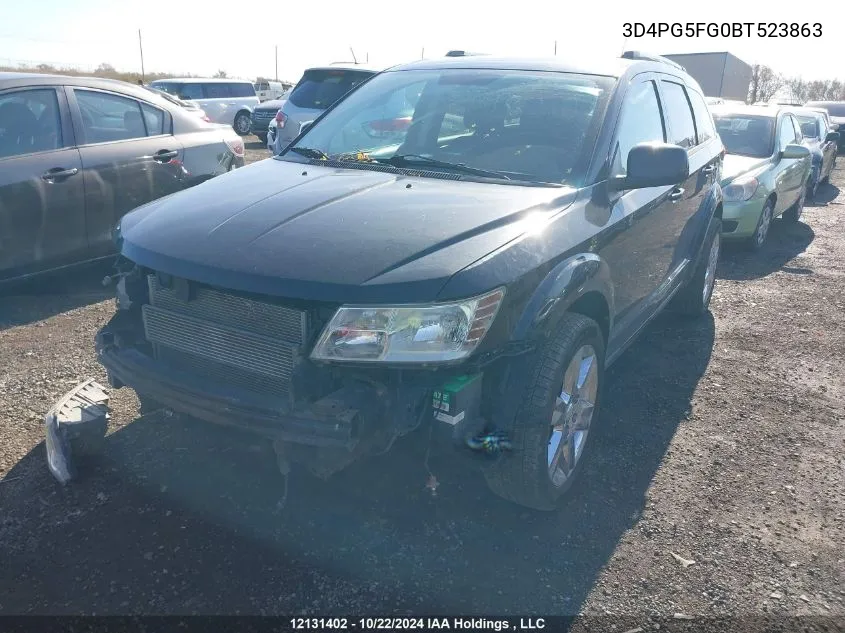 2011 Dodge Journey Sxt VIN: 3D4PG5FG0BT523863 Lot: 12131402