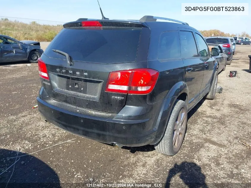 2011 Dodge Journey Sxt VIN: 3D4PG5FG0BT523863 Lot: 12131402