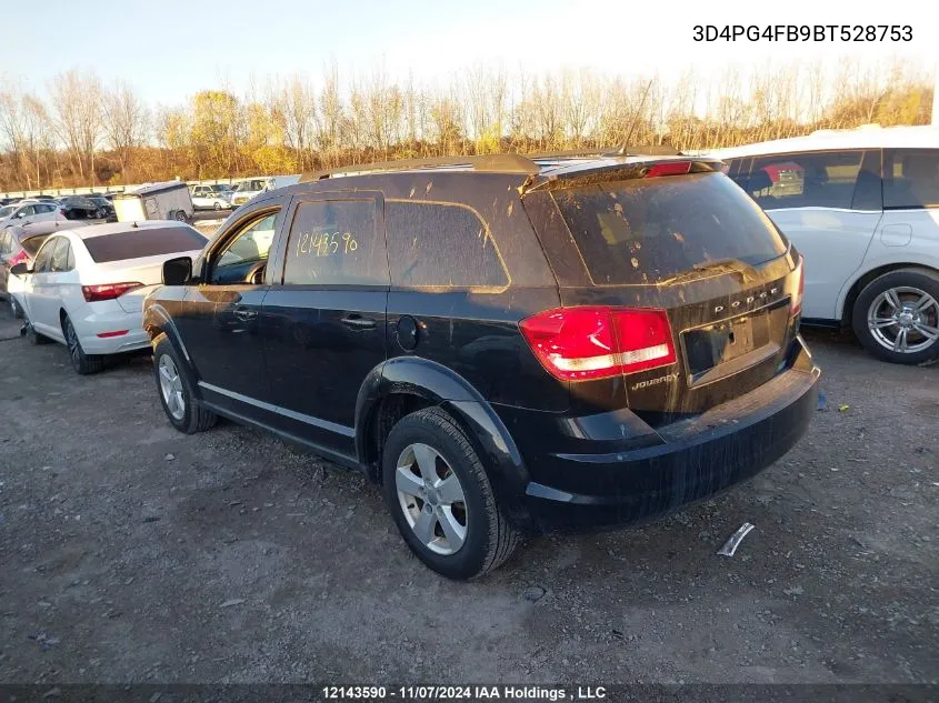 2011 Dodge Journey Express VIN: 3D4PG4FB9BT528753 Lot: 12143590