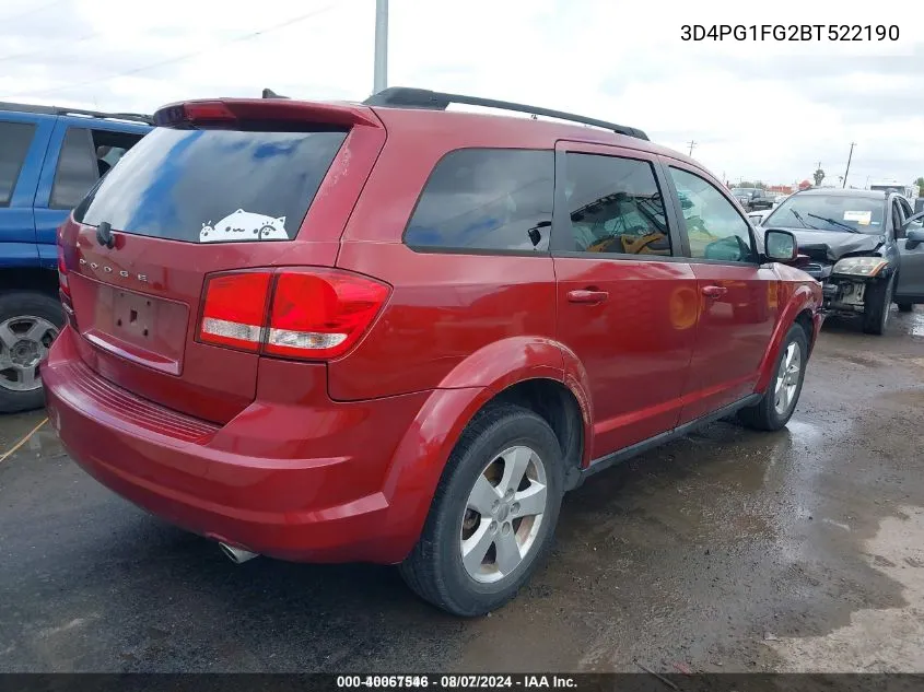 2011 Dodge Journey Mainstreet VIN: 3D4PG1FG2BT522190 Lot: 40067546