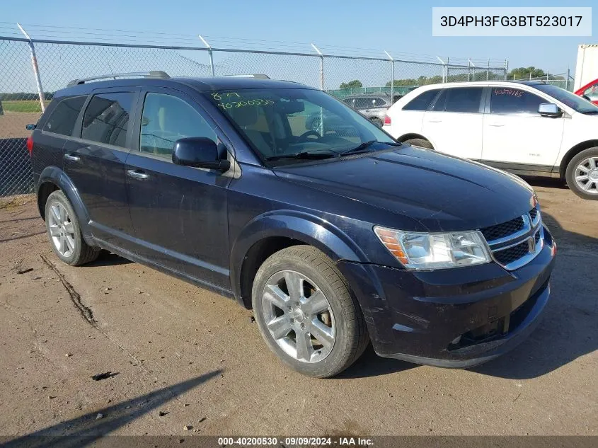 2011 Dodge Journey Crew VIN: 3D4PH3FG3BT523017 Lot: 40200530