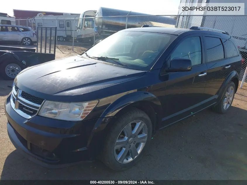 2011 Dodge Journey Crew VIN: 3D4PH3FG3BT523017 Lot: 40200530