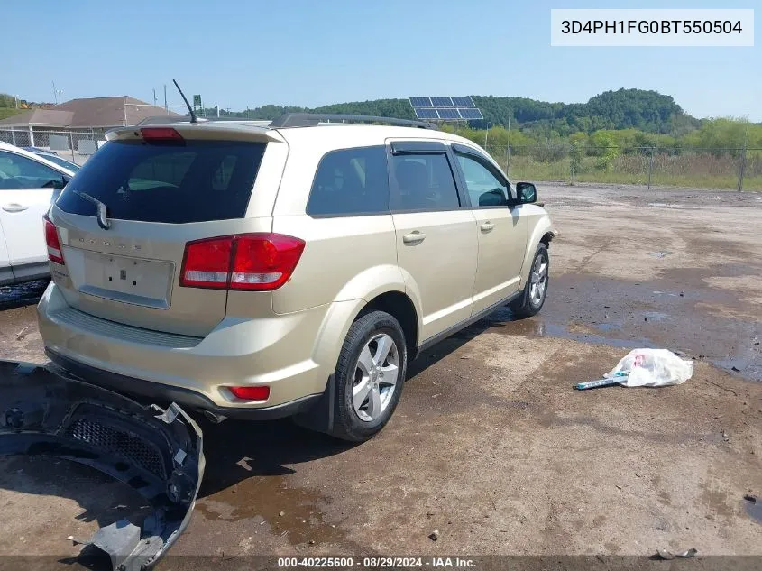 2011 Dodge Journey Mainstreet VIN: 3D4PH1FG0BT550504 Lot: 40225600