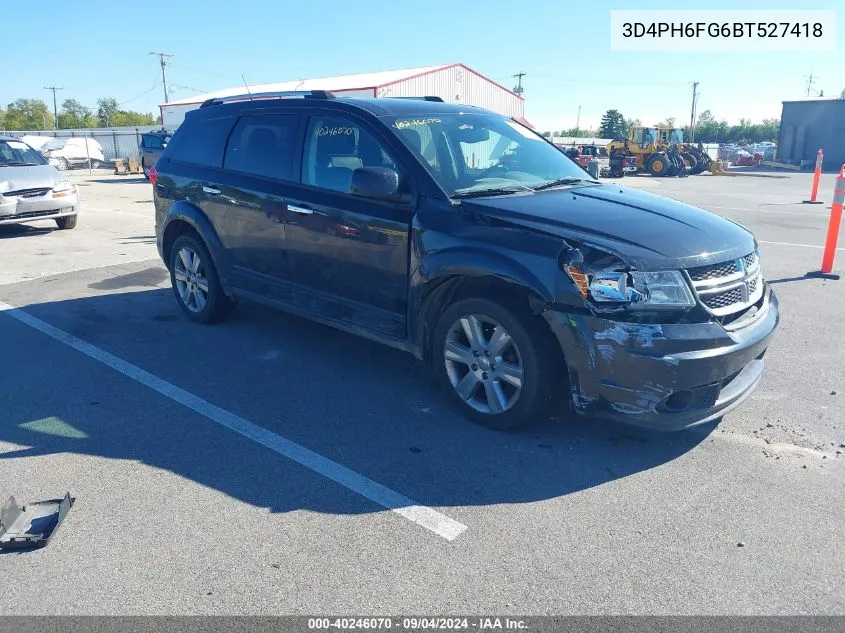 2011 Dodge Journey R/T VIN: 3D4PH6FG6BT527418 Lot: 40246070