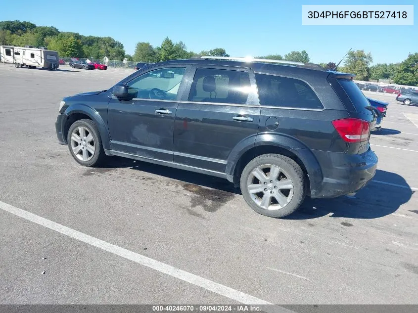 2011 Dodge Journey R/T VIN: 3D4PH6FG6BT527418 Lot: 40246070