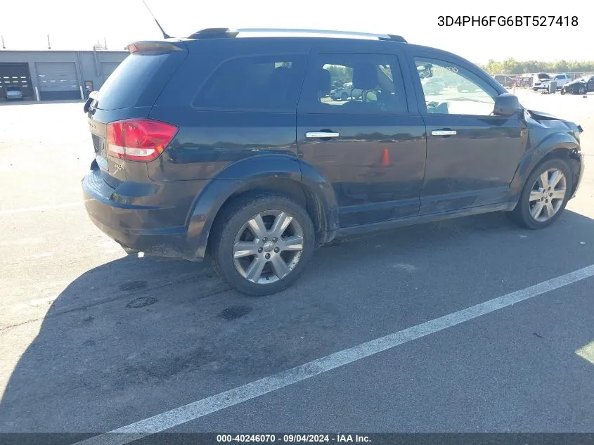 2011 Dodge Journey R/T VIN: 3D4PH6FG6BT527418 Lot: 40246070