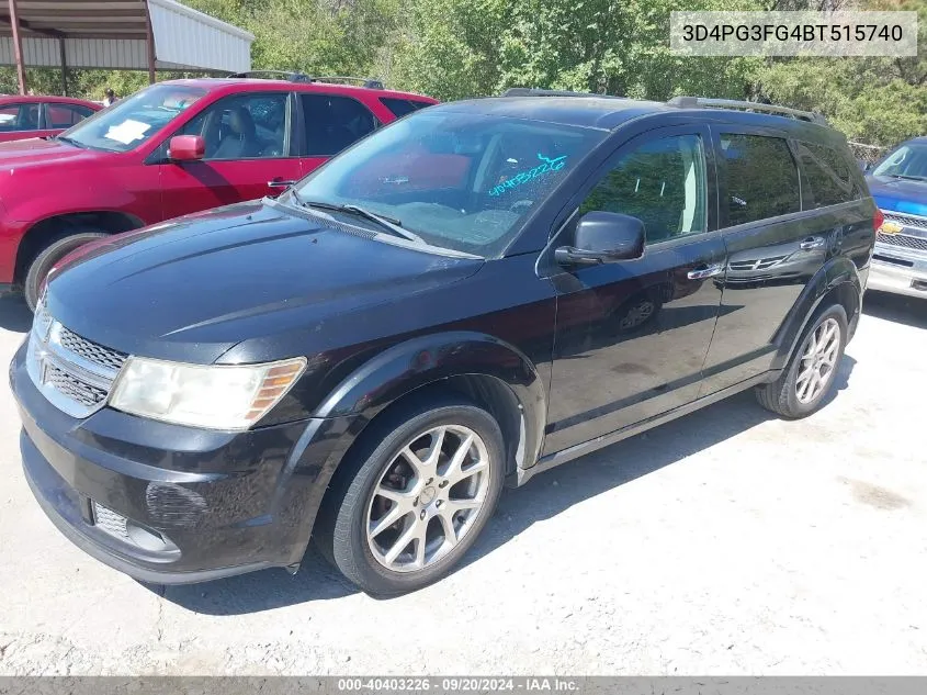 2011 Dodge Journey Crew VIN: 3D4PG3FG4BT515740 Lot: 40403226