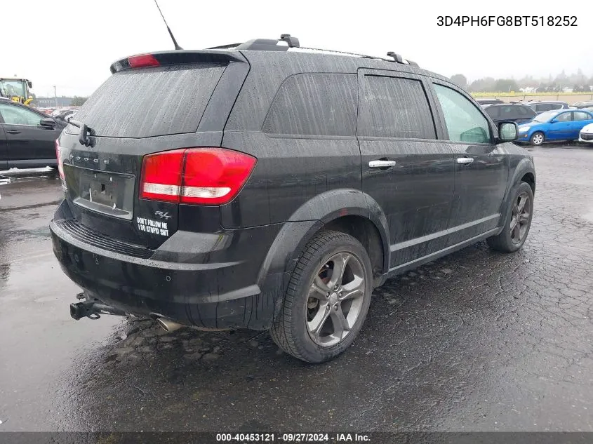 2011 Dodge Journey R/T VIN: 3D4PH6FG8BT518252 Lot: 40453121