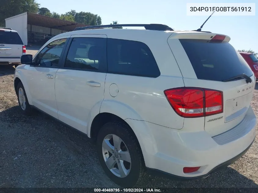 2011 Dodge Journey Mainstreet VIN: 3D4PG1FG0BT561912 Lot: 40469795