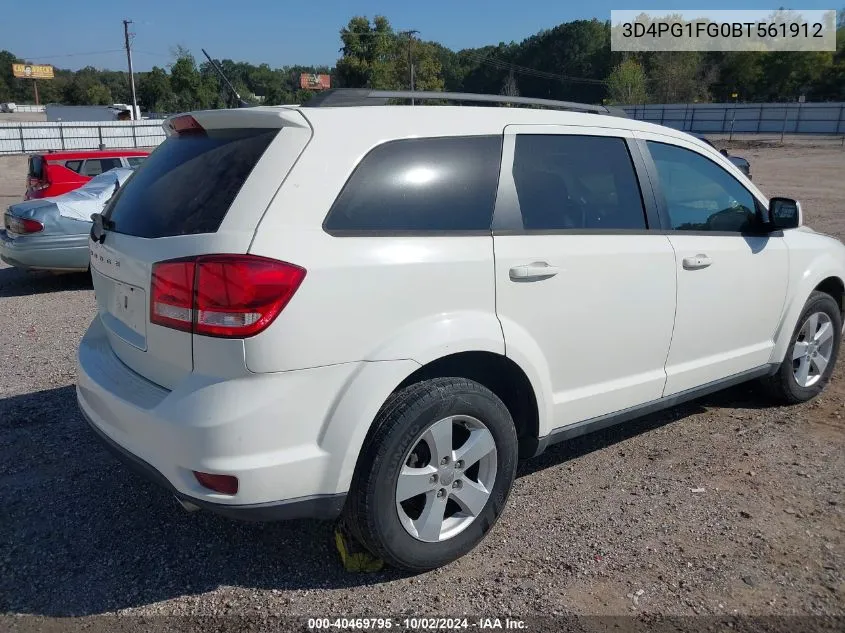 2011 Dodge Journey Mainstreet VIN: 3D4PG1FG0BT561912 Lot: 40469795