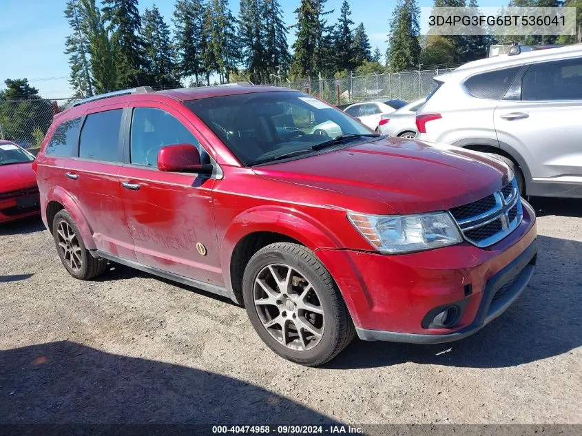 2011 Dodge Journey Crew VIN: 3D4PG3FG6BT536041 Lot: 40474958