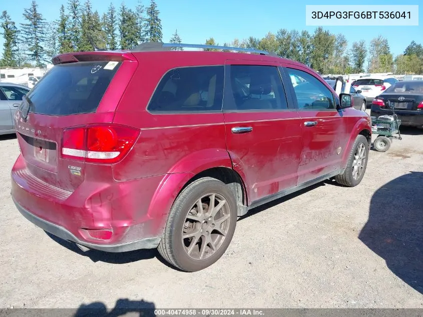 2011 Dodge Journey Crew VIN: 3D4PG3FG6BT536041 Lot: 40474958