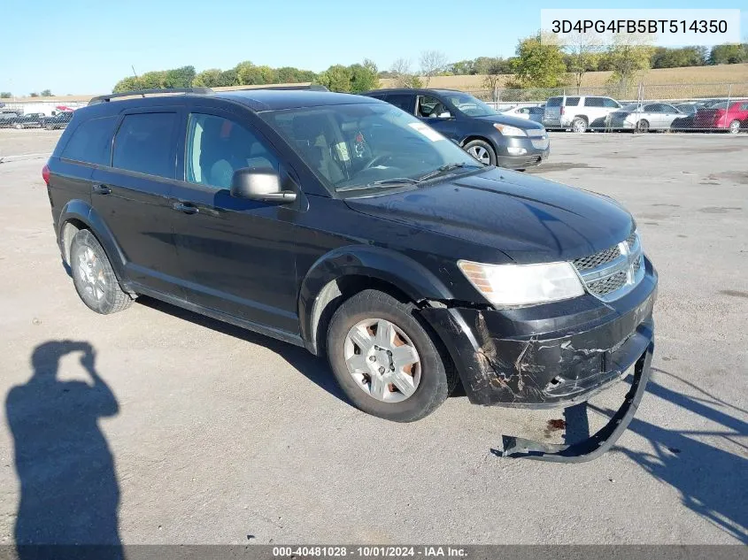 2011 Dodge Journey Express VIN: 3D4PG4FB5BT514350 Lot: 40481028