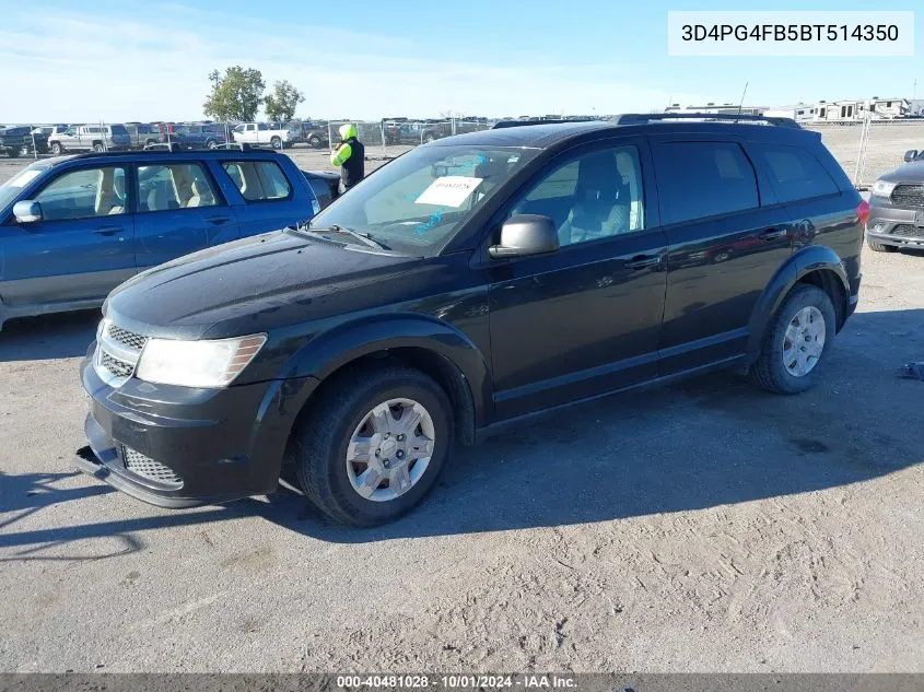 2011 Dodge Journey Express VIN: 3D4PG4FB5BT514350 Lot: 40481028